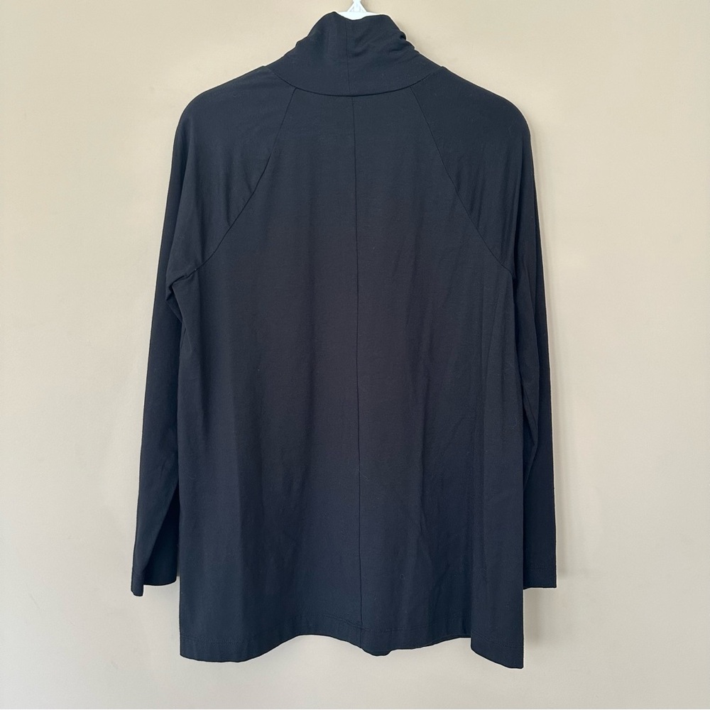 SOLD J Jill Women Petite M Black Luxe Supima Everyday Turtleneck Tunic Top Luxur - Picture 8 of 10